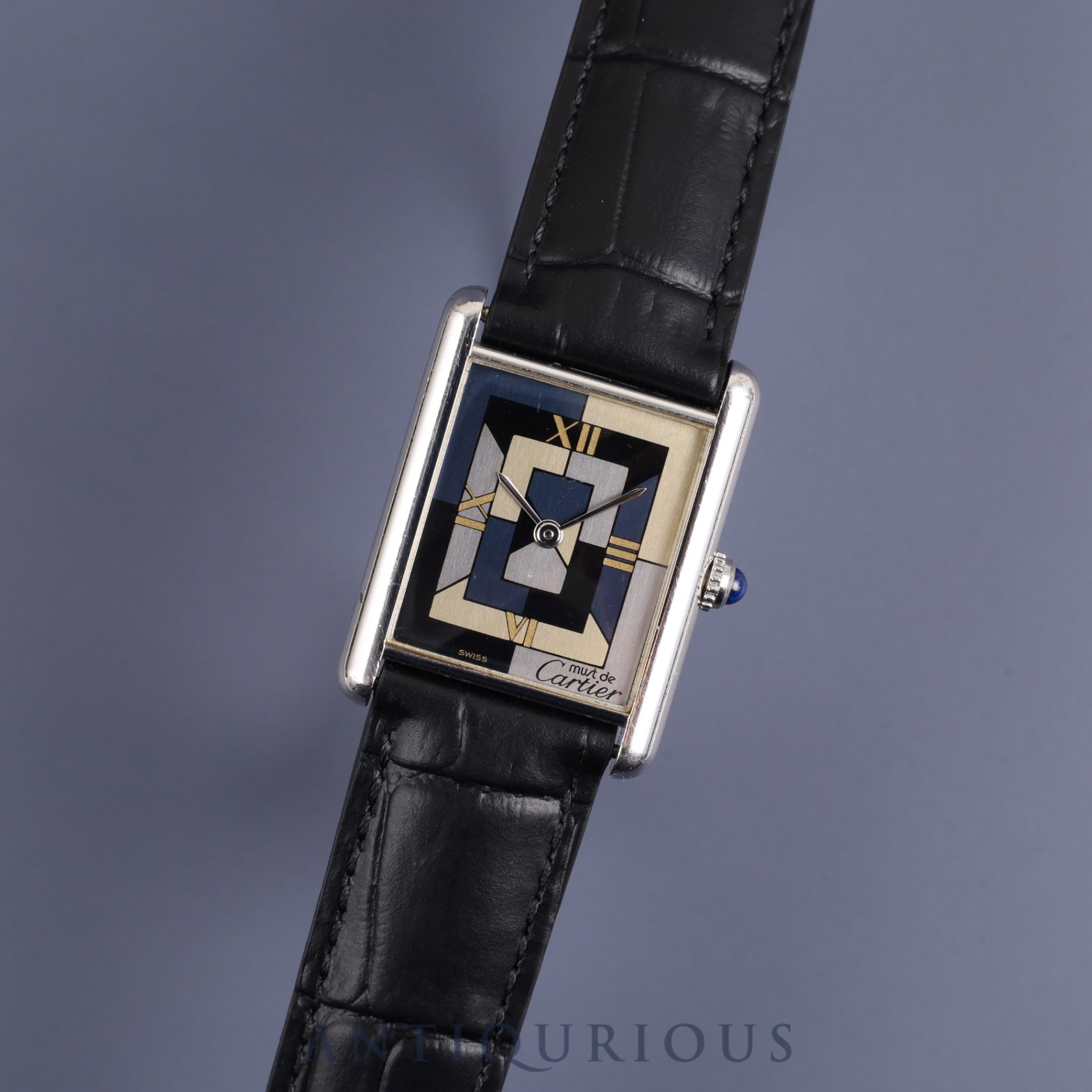 Cartier Must Tank LM 1616 Quartz Cal.90 SV925 Leather Genuine D Buckle (SS) Art Deco Dial Limited to 1000 pieces Overhauled