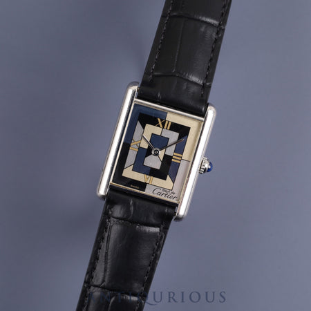 Cartier Must Tank LM 1616 Quartz Cal.90 SV925 Leather Genuine D Buckle (SS) Art Deco Dial Limited to 1000 pieces Overhauled