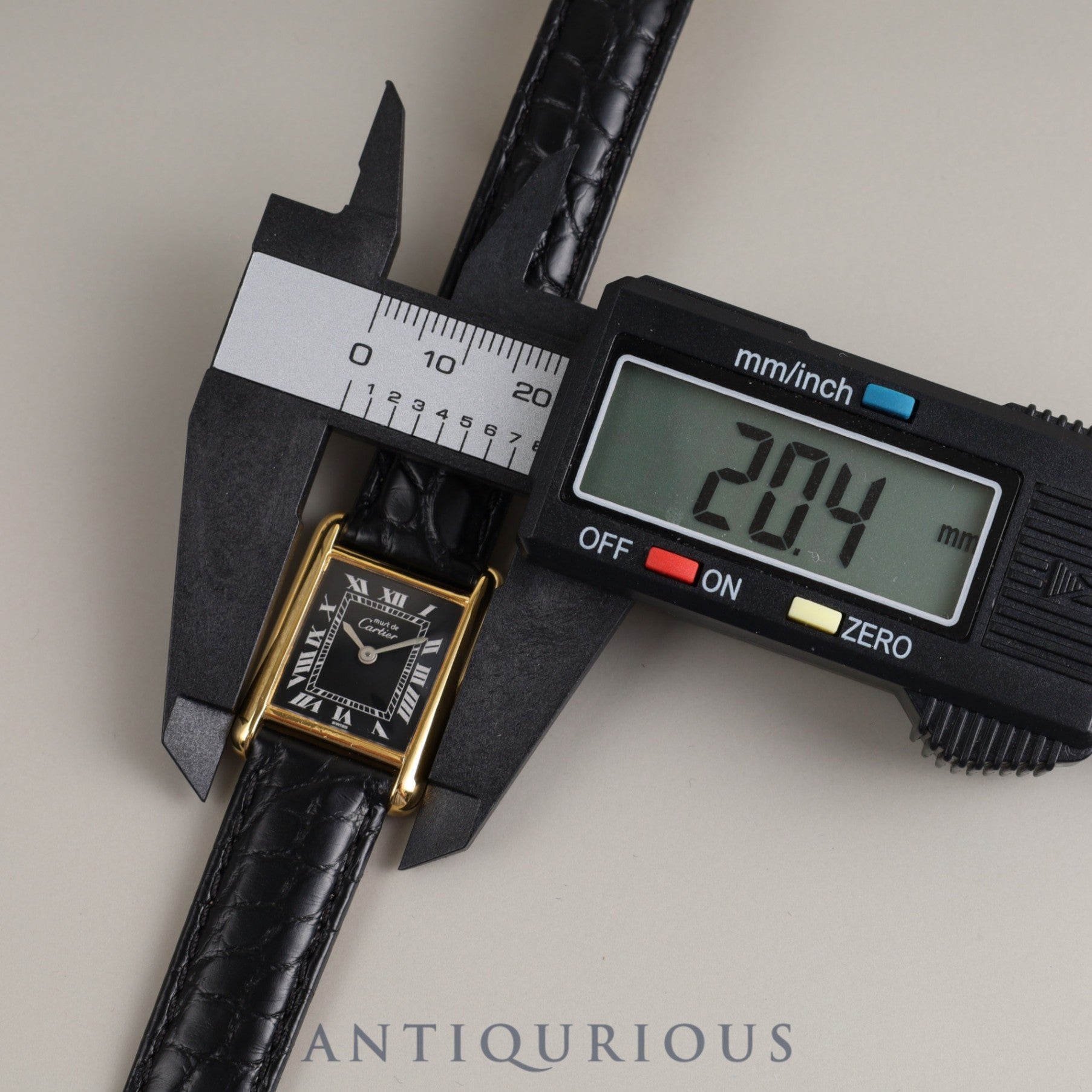 CARTIER Must Tank SM Manual winding 925 Leather Genuine buckle (GP) Black Roman dial Overhauled