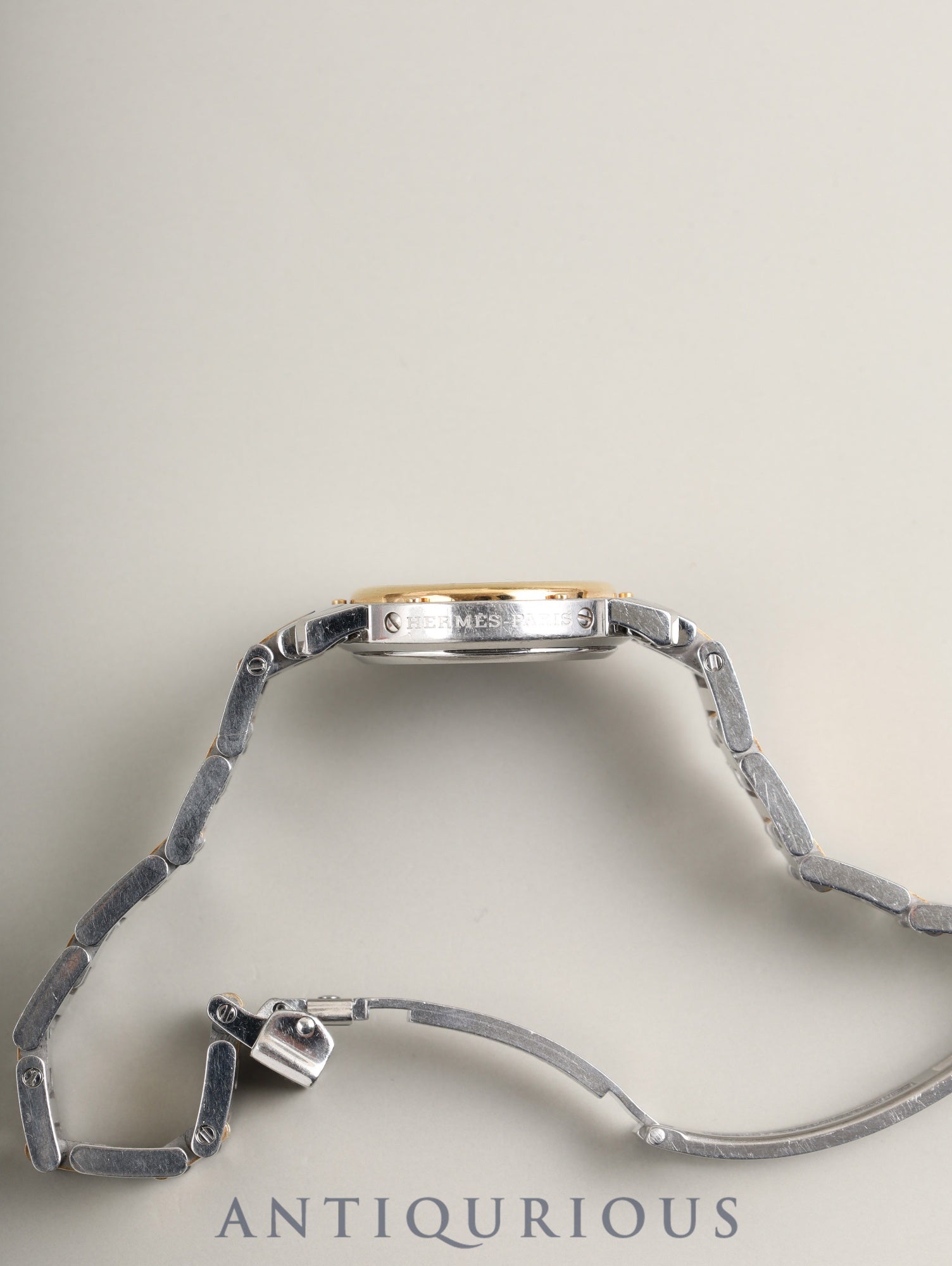 エルメス クリッパー CL4.220 クォーツ SS/GP SS/GP  アイボリー文字盤 30mm 箱 冊子 保証書 ※オーバーホール済み