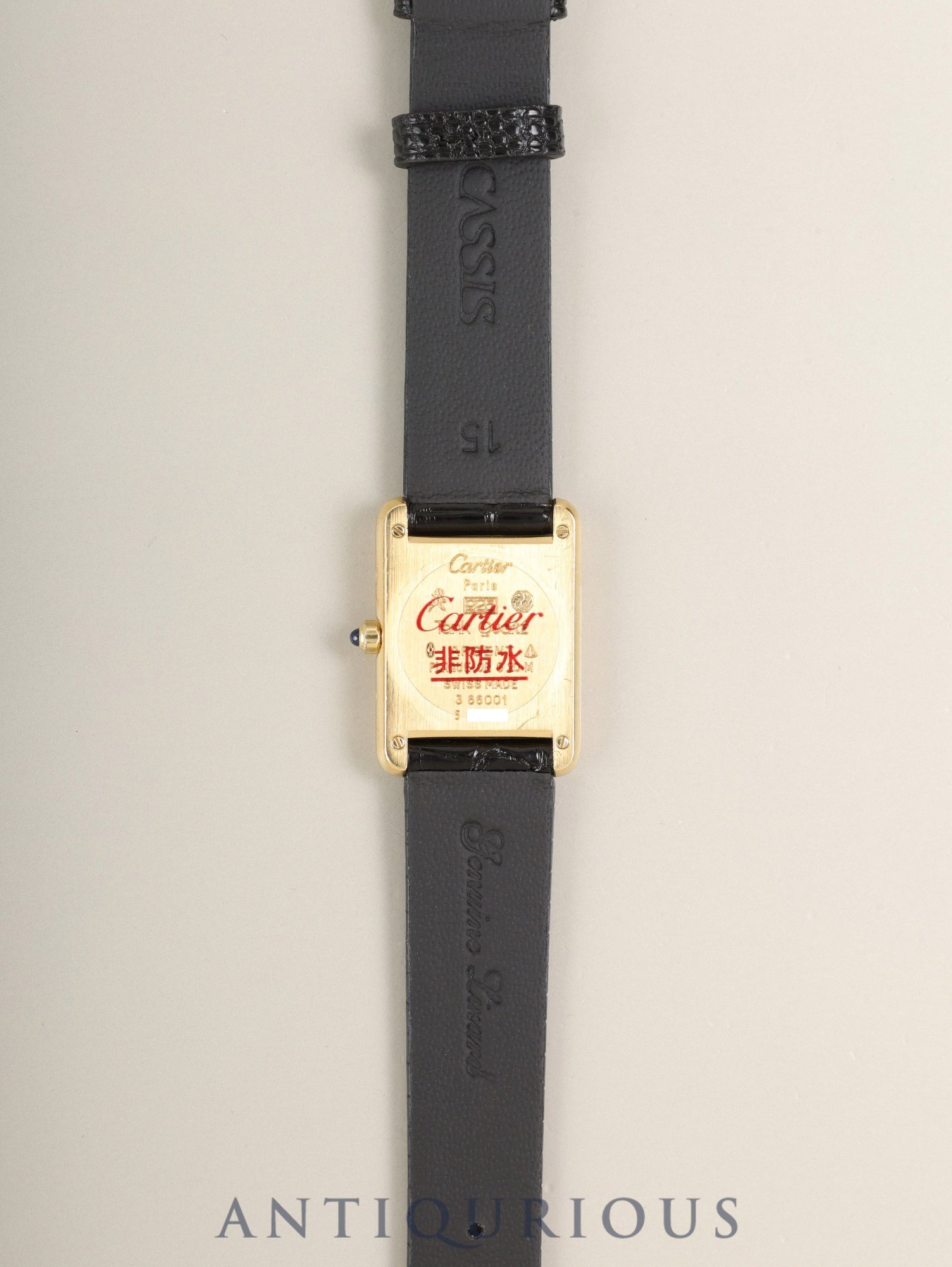 カルティエ マストタンク SM 3 66001 クォーツ Cal.- SV925 革 純正ピンバックル（GP）グレー飛びローマン文字盤（SWISS表記）箱 冊子 保証書 カルティエブティックにてコンプリートサービス済み