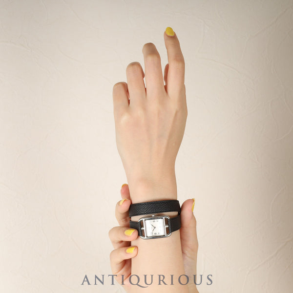 エルメス ケープコッド CC1-210 クォーツ Cal.976.001 SS 革 純正尾錠（SS） シルバー文字盤 箱 冊子 保証書（2002年）純正革ベルト（□E刻：2001年、使用感あり） オーバーホール済み