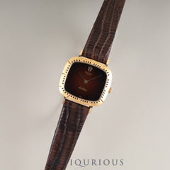 Rolex Cellini 4084 Manual Winding Caliber 1600 750 Leather Strap Genuine Buckle (GP) Red Gradient Dial No. 36 (1972) Overhauled