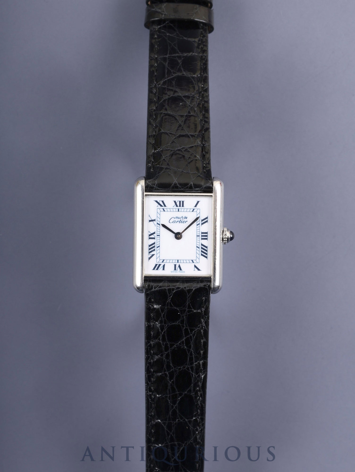 カルティエ マストタンク LM 690005 クォーツ SV925 革 純正尾錠（SS）ホワイトローマン文字盤（SWISS MADE表記） 箱 冊子 カルティエブティックにてコンプリートサービス済み