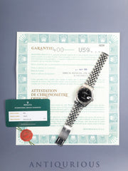 ロレックス デイトジャスト 16234 自動巻き Cal.3135 SS/WG SS ブラック文字盤 U番（1997） 保証書（1999年） 国際サービス保証書（2018年）オーバーホール済み