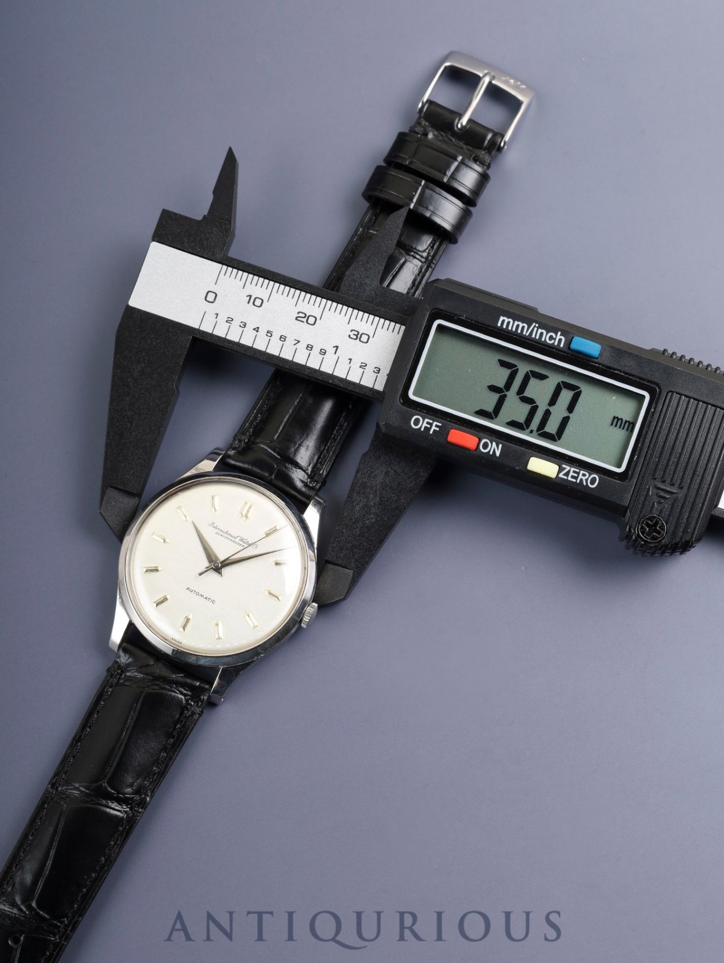 IWC Old Inter Automatic Caliber 853 Stainless Steel Leather Strap with Aftermarket Buckle (SS) Silver Dial Overhauled