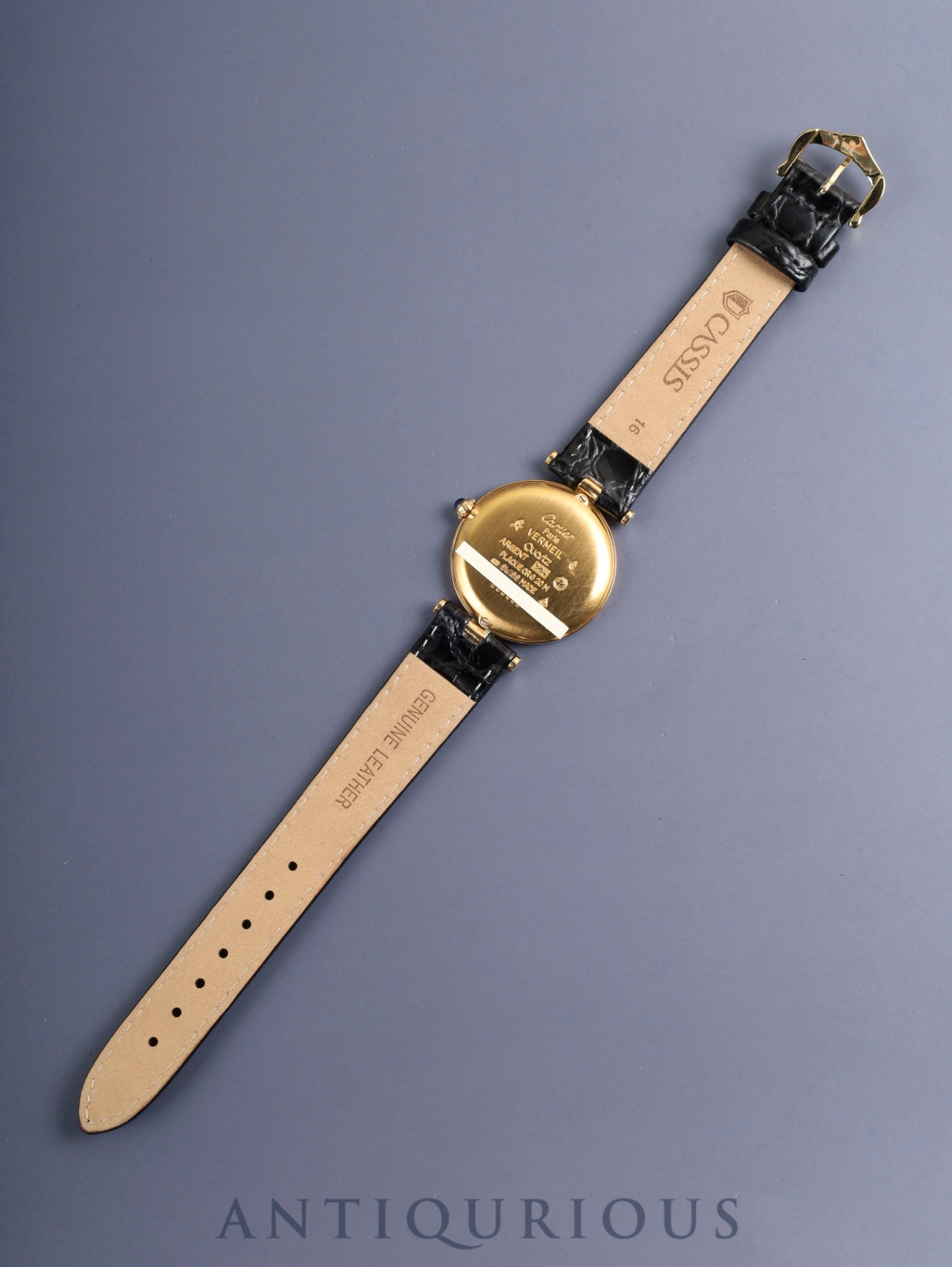 カルティエ マスト ヴァンドーム VLC LM 590003 クォーツ Cal.90 SV925 革 純正ピンバックル（GP）アラビア文字盤 オーバーホール済み