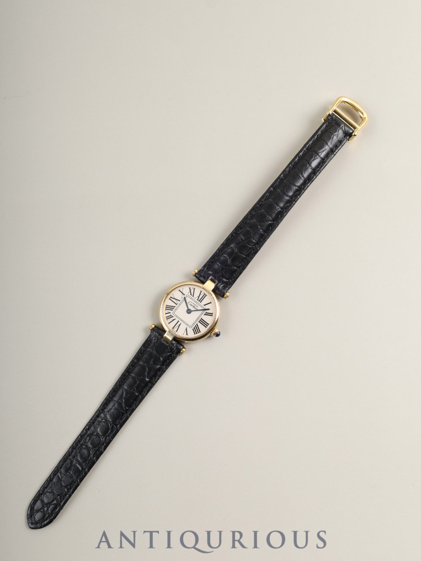 Cartier Must Vendome VLC SM W1005354 / 590004 Quartz Cal.690 SV925 Leather Genuine Deployant Buckle (GP) Opaline Dial (SWISS marking) Overhauled