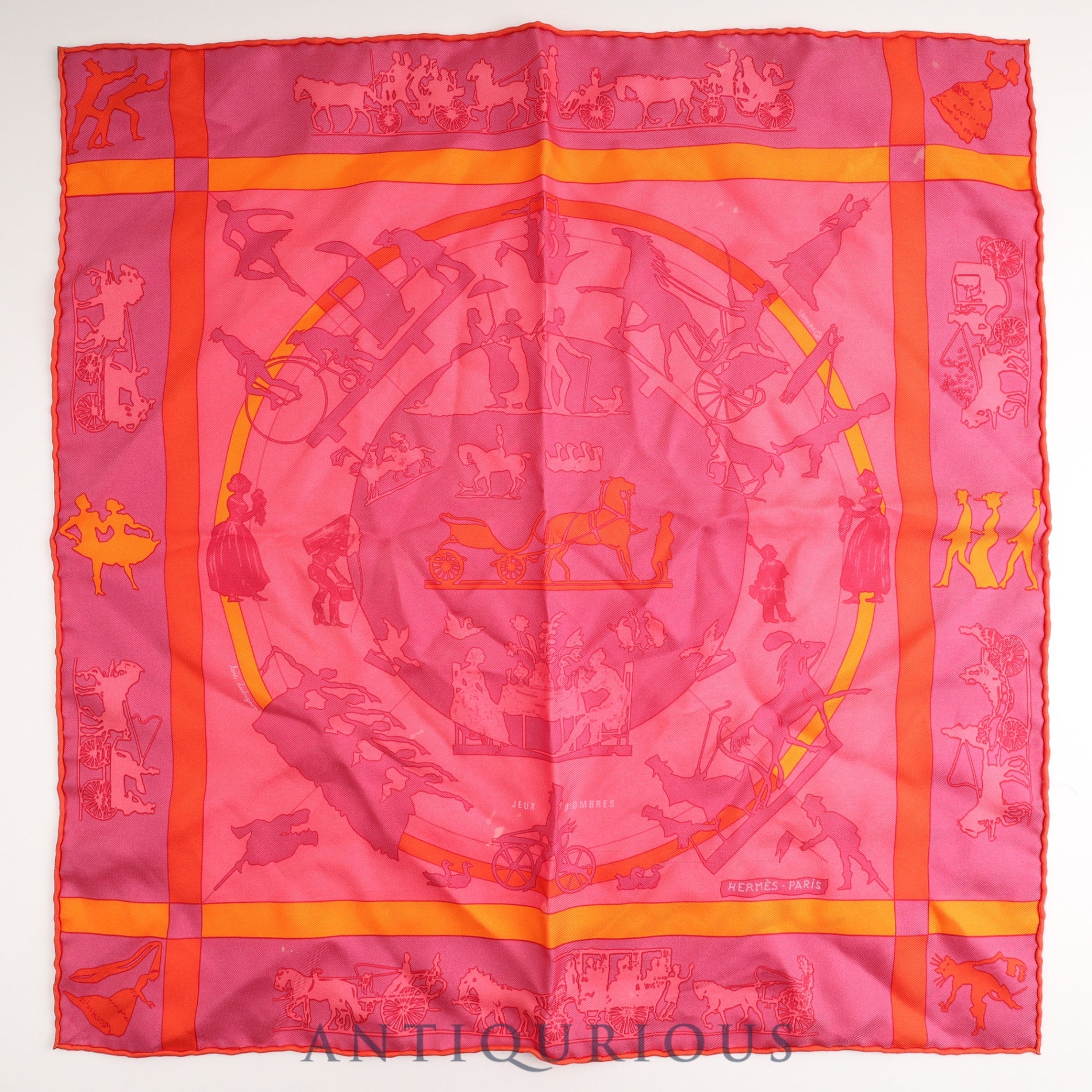 Hermes Scarf Carre 45 JEUX D'OMBRES SILK 100%