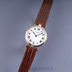 カルティエ ヴァンドーム VLC LM トリニティ 85533553 / 81003 クォーツ 750 革 純正尾錠（GP） ホワイトローマン文字盤 カルティエブティックにてコンプリートサービス（フルメンテナンス）済み