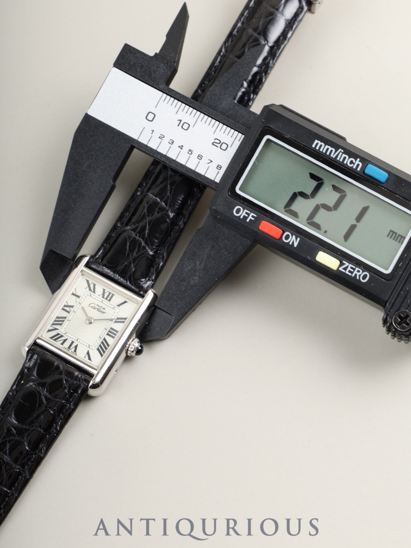 Cartier Must Tank MM W1016230 / 2416 Quartz Cal.057 SV925 Leather Genuine Deployant Buckle (SS) Light Green Roman Dial (SWISS MADE, 2000 Christmas Limited Edition) Overhauled