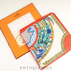 Hermes scarf Carré 90 LE GEOGRAPHE geographer case SILK100%