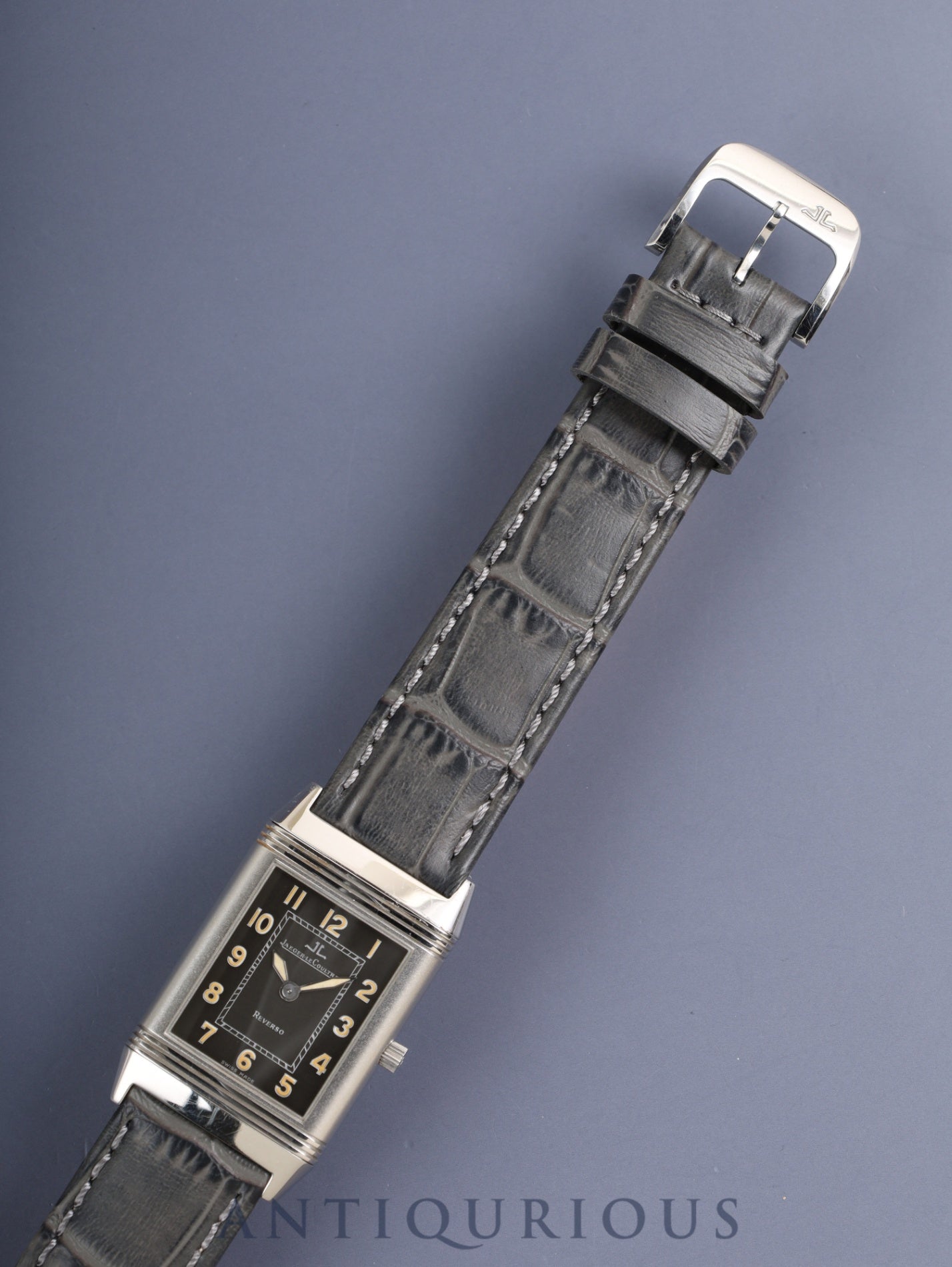Jaeger-LeCoultre Reverso Classic Shadow 251.8.86 Manual winding Cal.846-1 SS (engraved back) Leather strap Original pin buckle (SS) Grey dial Overhauled