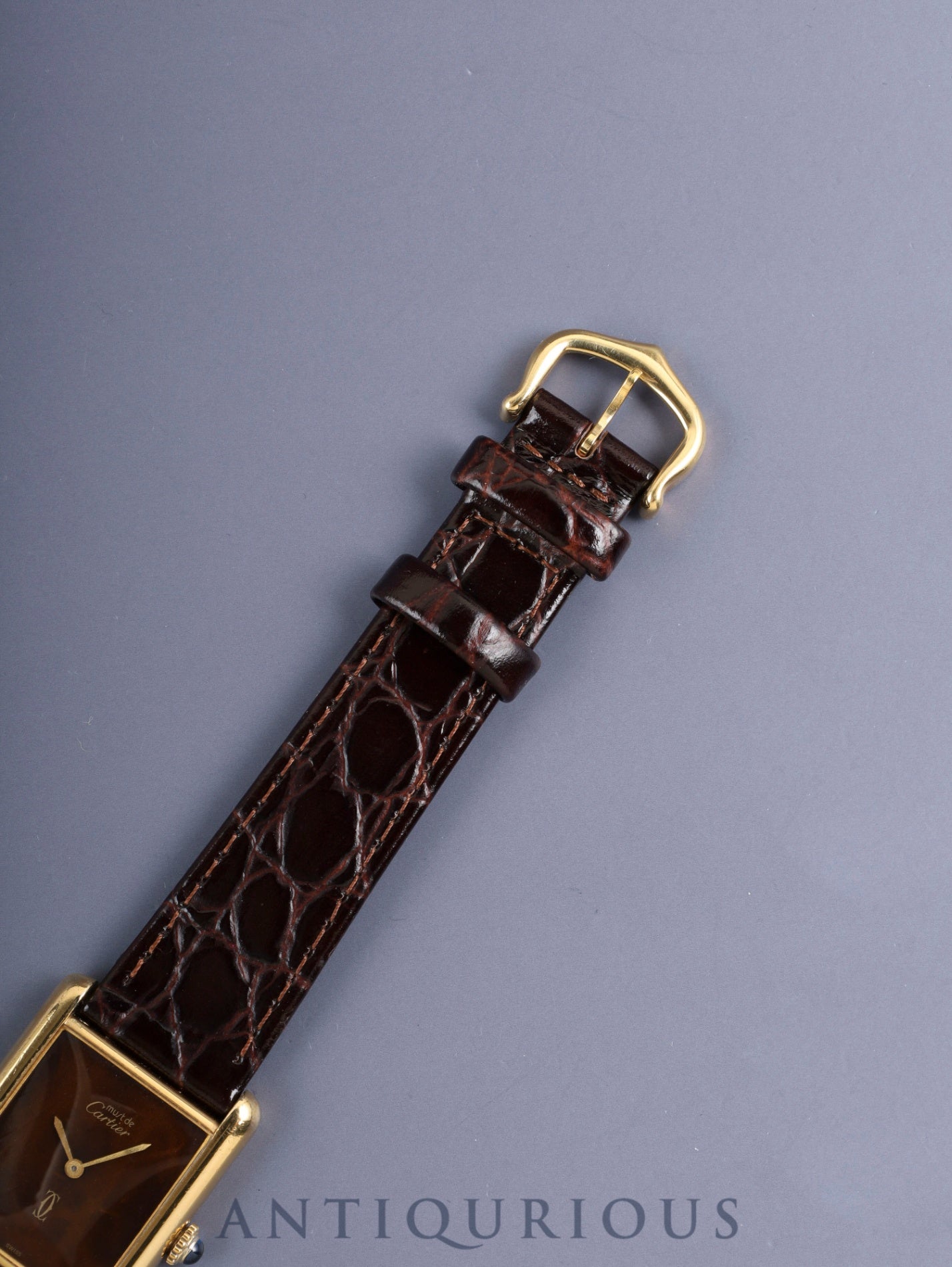 Cartier Must Tank LM Hand-wound Cal.78-1 SV925 Leather Genuine Pin Buckle (GP) Mahogany Dial (SWISS marking) Overhauled