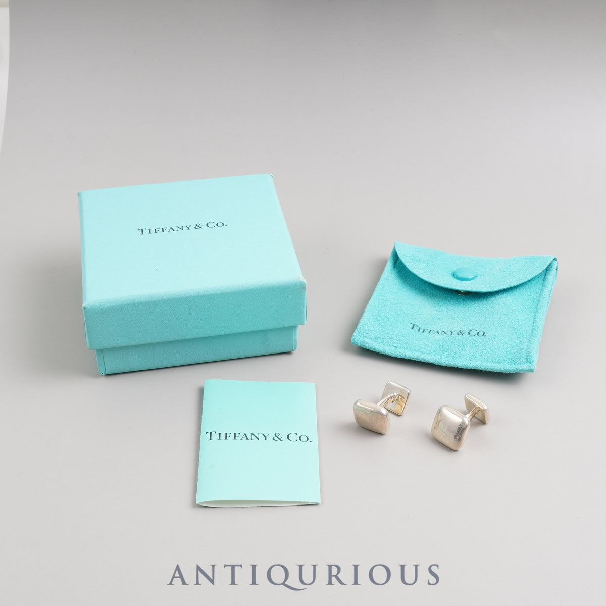 Tiffany Cufflinks, Sterling Silver, 1999, Box, Booklet, Dust Bag