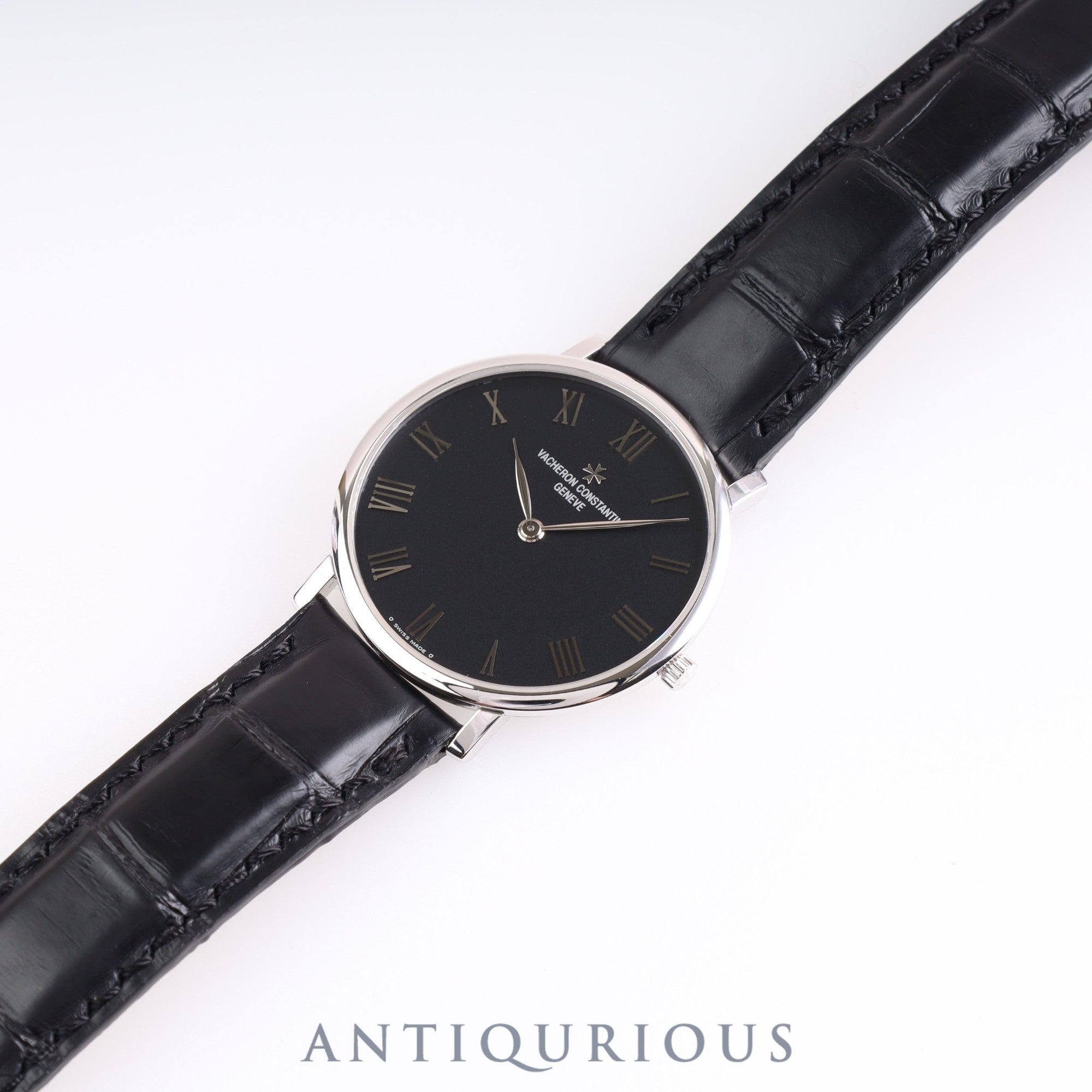 VACHERON CONSTANTIN ESSENTIELLES FLAT 31160/000G-8996 Manual winding Cal.1132 WG Leather Black dial 33.0mm *Complete service completed on 6/12/2023