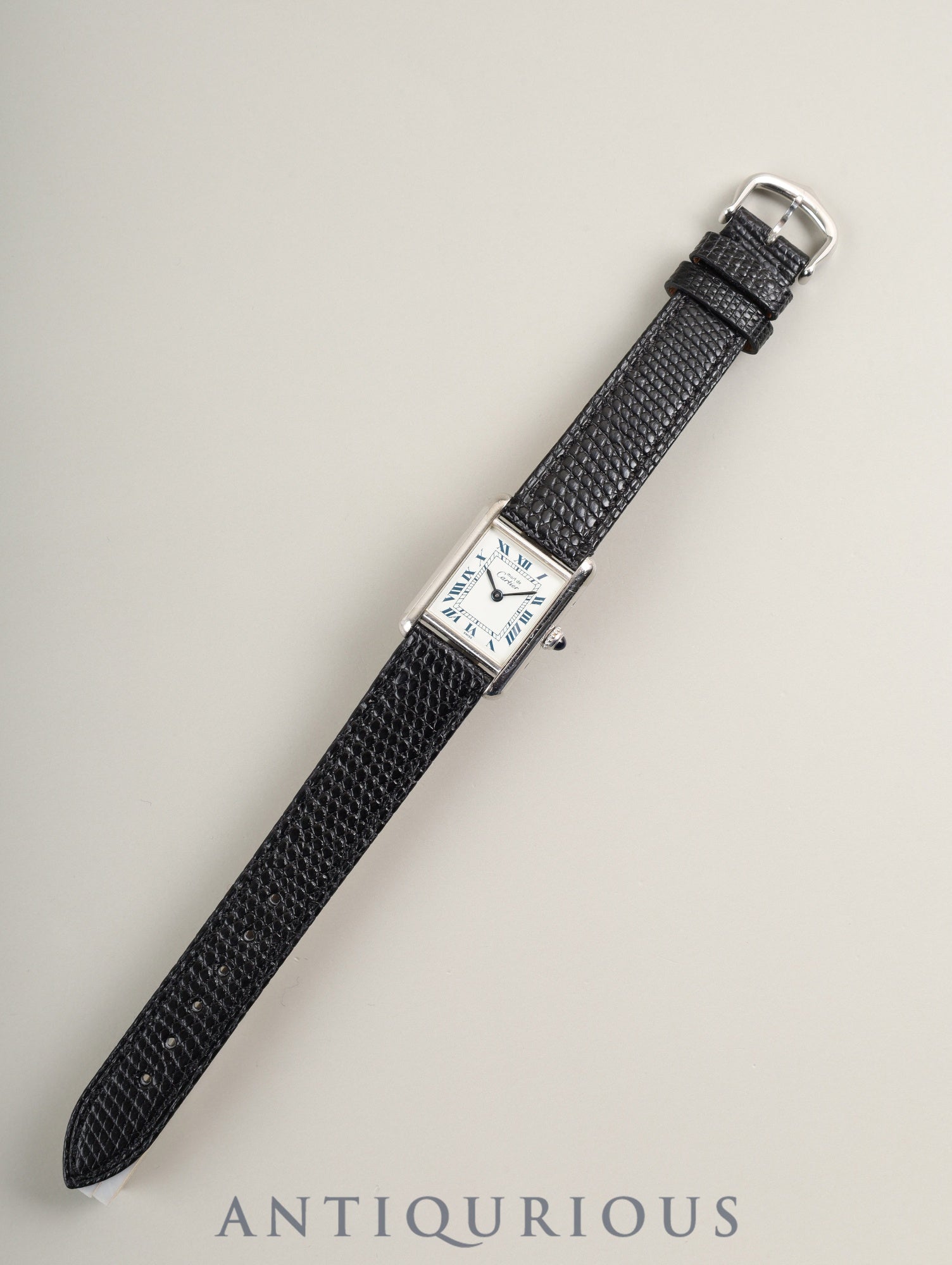 カルティエ マストタンク SM W1001543 / 6057002 クォーツ Cal.057 SV925 革 純正ピンバックル（SS）ホワイトローマン文字盤 （SWISS表記）オーバーホール済み