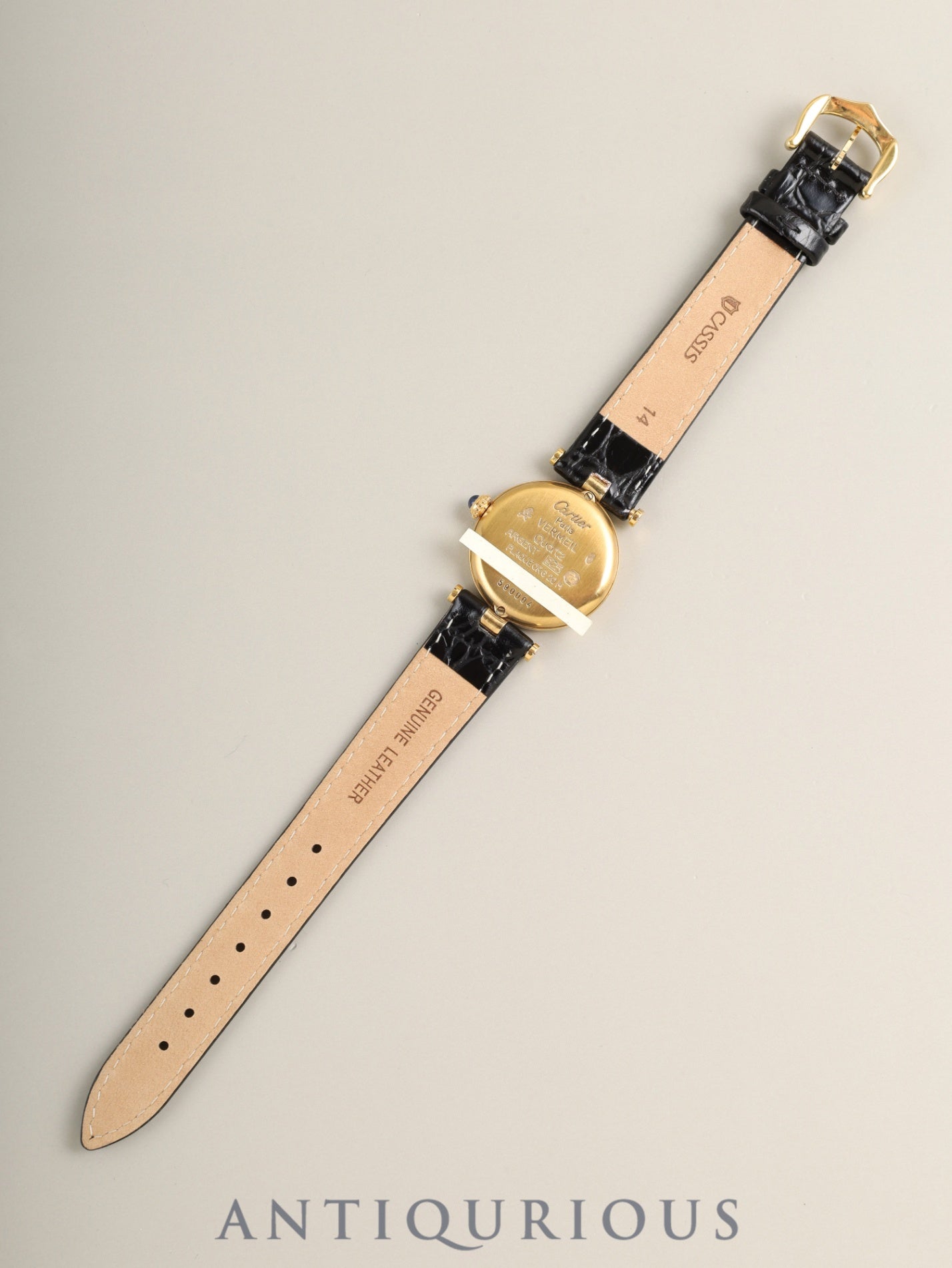 カルティエ マスト ヴァンドーム VLC SM W1002154 / 590004 クォーツ Cal.90 SV925 革 純正ピンバックル（GP）アラビア文字盤（SWISS表記） オーバーホール済み