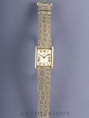 Cartier Must Tank LM Hand-wound Cal.78-1 SV925 Genuine Leather Strap Genuine Pin Buckle (GP) Ivory Roman Dial (SWISS marking) Warranty (1982) Overhauled