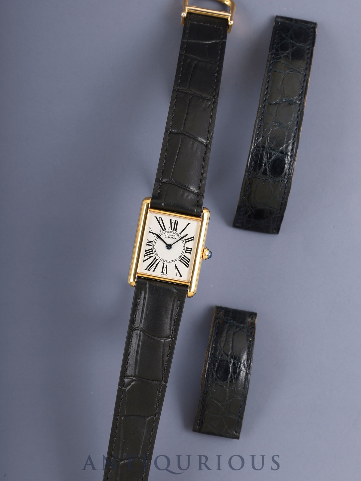 Cartier Must Tank LM 590005 Quartz Cal.90 SV925 Leather Original D-Buckle (GP) Opaline Dial (SWISS marking) Original Leather Strap Included Overhauled