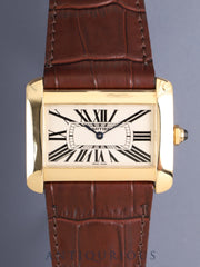 Cartier Tank Divan LM W6300556 / 2602 Quartz Cal.690 750YG Leather Original Pin Buckle (750YG) Ivory Roman Dial (SWISS MADE marking) Overhauled