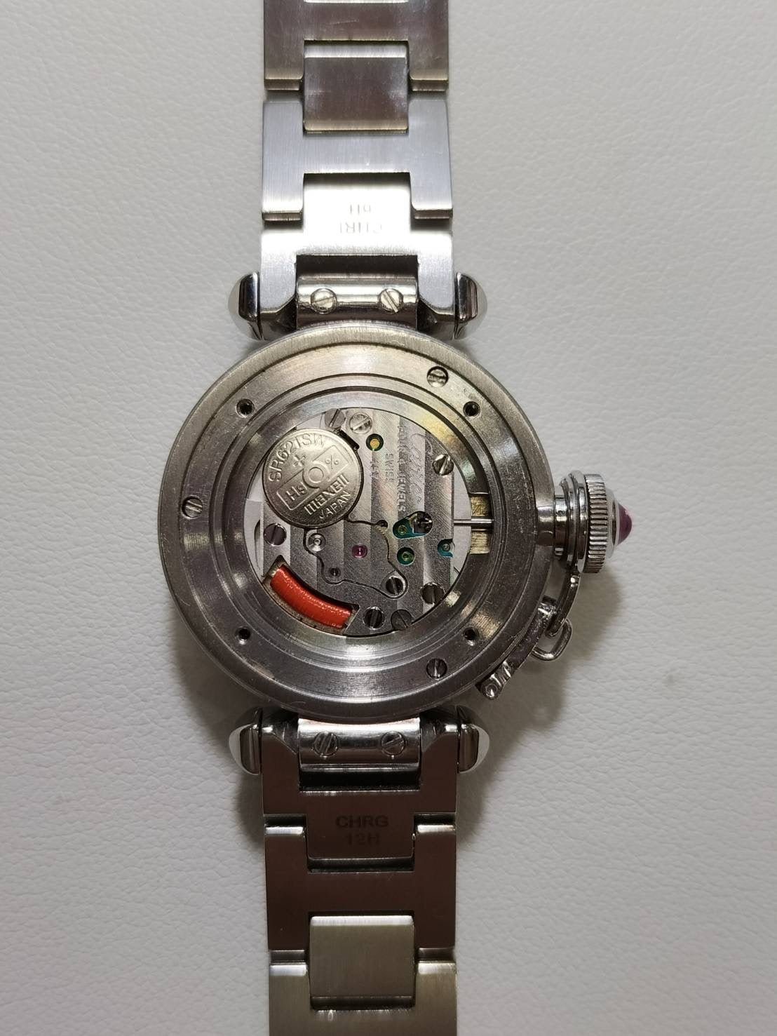 カルティエ ミスパシャ W3140008/2973 クォーツ Cal.157 SS SS ピンク飛びアラビア文字盤（SWISS MADE表記）箱　冊子 保証書（2013年） DVD オーバーホール済み