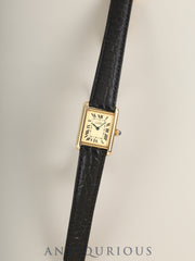 カルティエ マストタンク MM W1017354 / 2415 クォーツ Cal.057 SV925 革 純正Dバックル（GP）アイボリーローマン SWISS MADE表記 オーバーホール済み