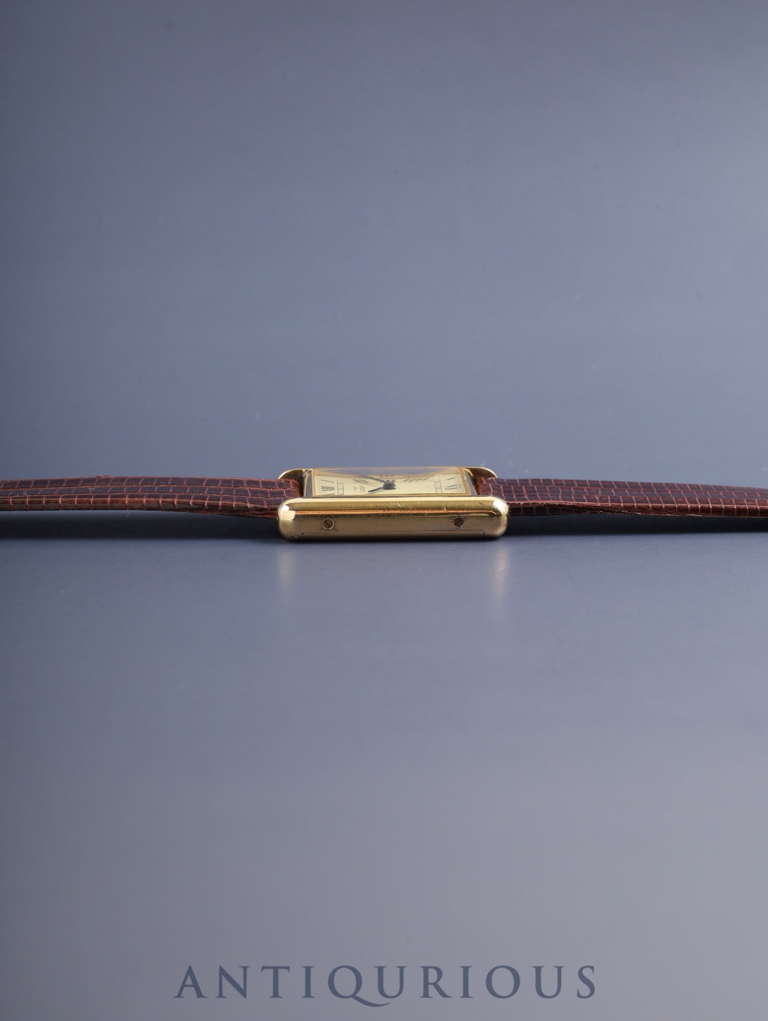 Cartier Must Tank LM, manual winding, Caliber ETA2512-1, SV925, leather, genuine buckle (GP), ivory Roman dial (SWISS markings), circa 1976-early 1980s, overhauled.