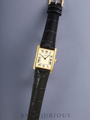 カルティエ マストタンク LM 手巻き Cal.78-1 SV925 革 純正ピンバックル（GP） アイボリーローマン文字盤（SWISS表記）オーバーホール済み 新品仕上げ済み