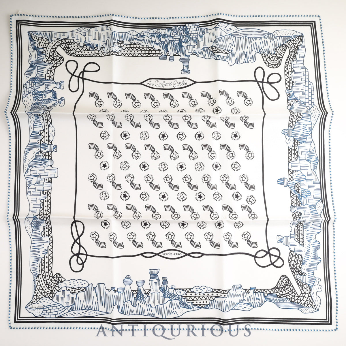 Hermes scarf Carre 55 From the canyon to the stars SILK 100% Box Tag