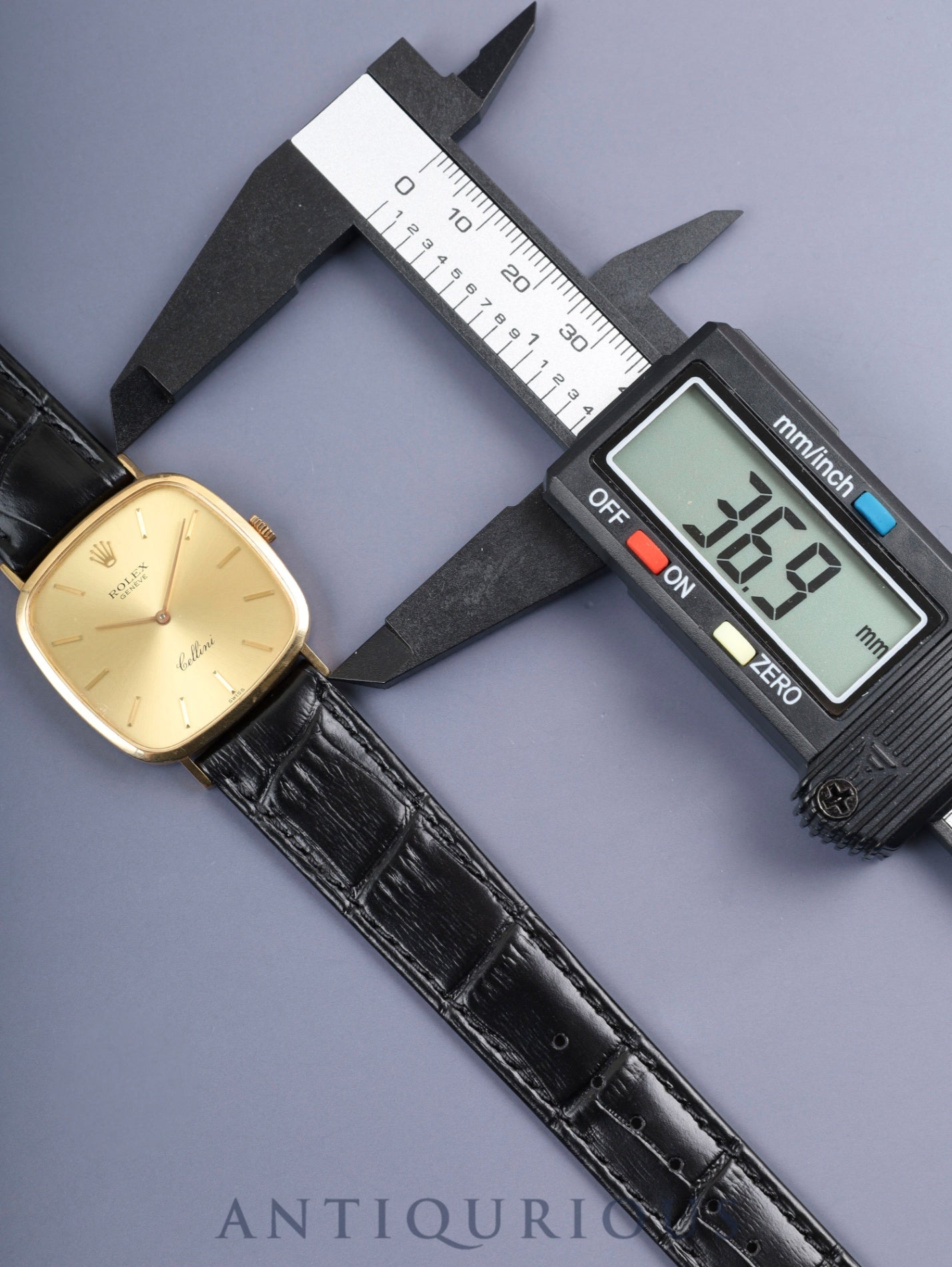 ロレックス チェリーニ 4114 手巻き Cal.1601 750YG 革 純正尾錠（GP）シャンパン文字盤 42番台（1975年）オーバーホール済み