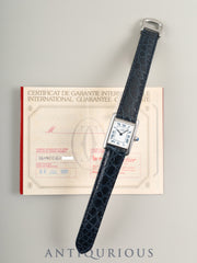 カルティエ マストタンク SM 1614 クォーツ Cal.057 SV925 革 純正Dバックル（SS） ホワイトローマン文字盤 保証書（1998年）オーバーホール済み