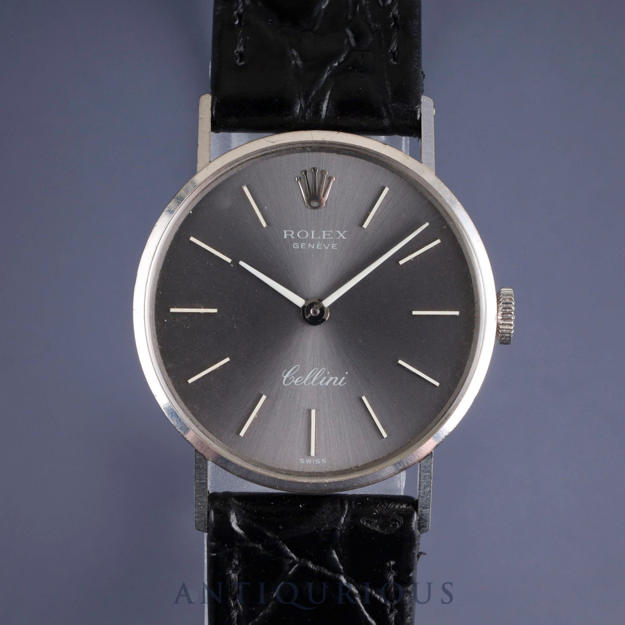 Rolex Cellini 3810 Manual winding Cal.1600 750 Leather Third party buckle (SS) Grey dial 24mm 3rd series (1971) Overhauled