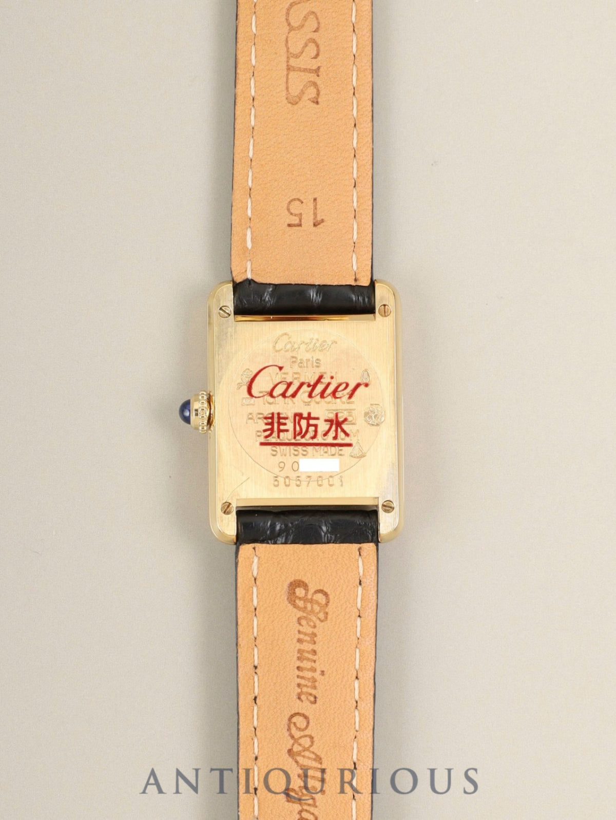カルティエ マストタンク SM 5057001 クォーツ Cal.- SV925 革 純正Dバックル（GP）オパラン文字盤（SWISS表記）箱 冊子 保証書（1992年） カルティエブティックにてコンプリートサービス済み