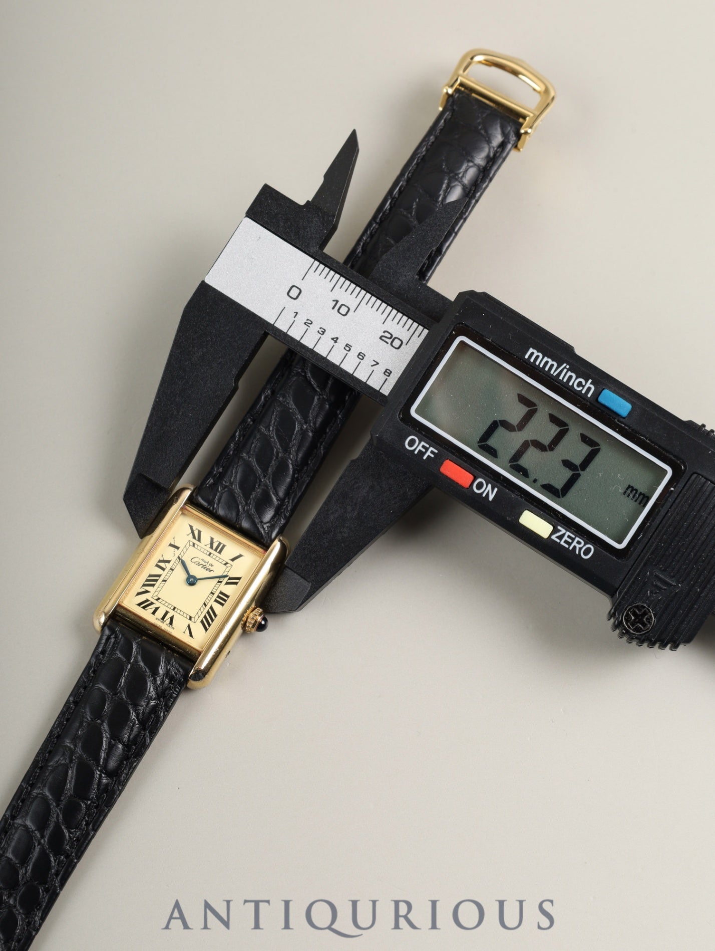 Cartier Must Tank MM W1017354 / 2415 Quartz Cal.057 SV925 Leather Genuine D-buckle (GP) Ivory Roman SWISS MADE Overhauled