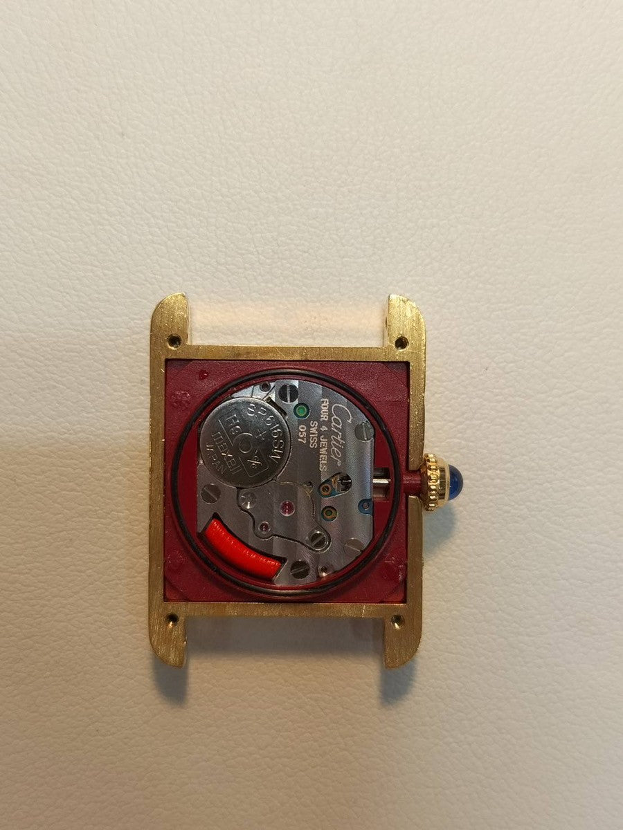 カルティエ マストタンク SM W1003053/5057001 クォーツ Cal.057 SV925 革 純正尾錠（GP）ストレートローマン文字盤 1982年頃～1995年頃 保証書（無記載）オーバーホール済み