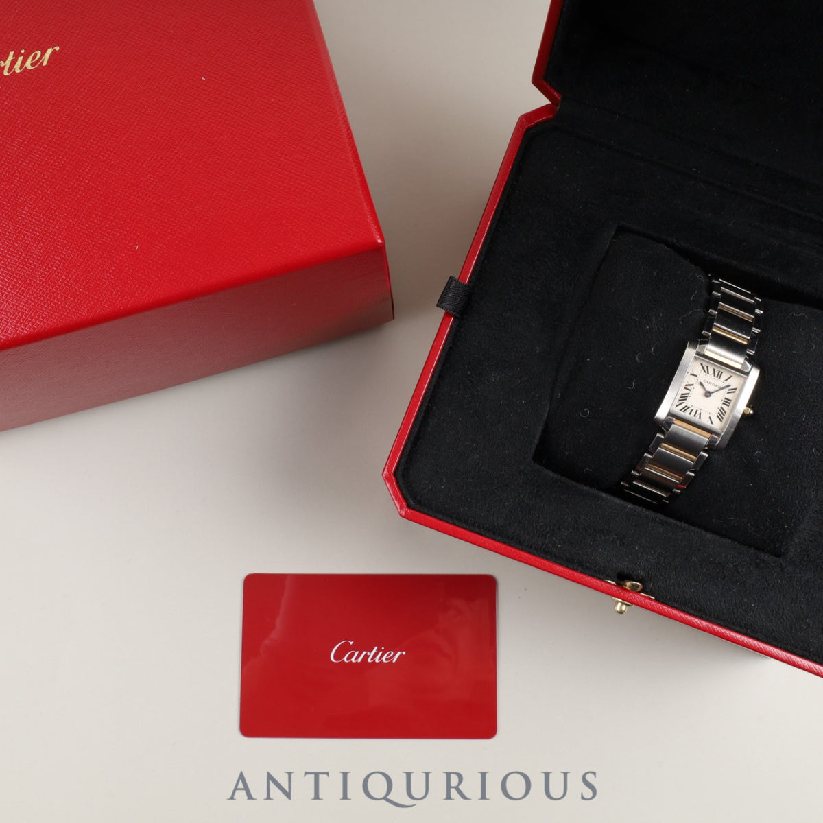 Cartier Tank Française SM W51007Q4/3217 Quartz Cal.057 Stainless Steel/Yellow Gold Ivory Roman Dial Box Warranty (2020) Overhauled