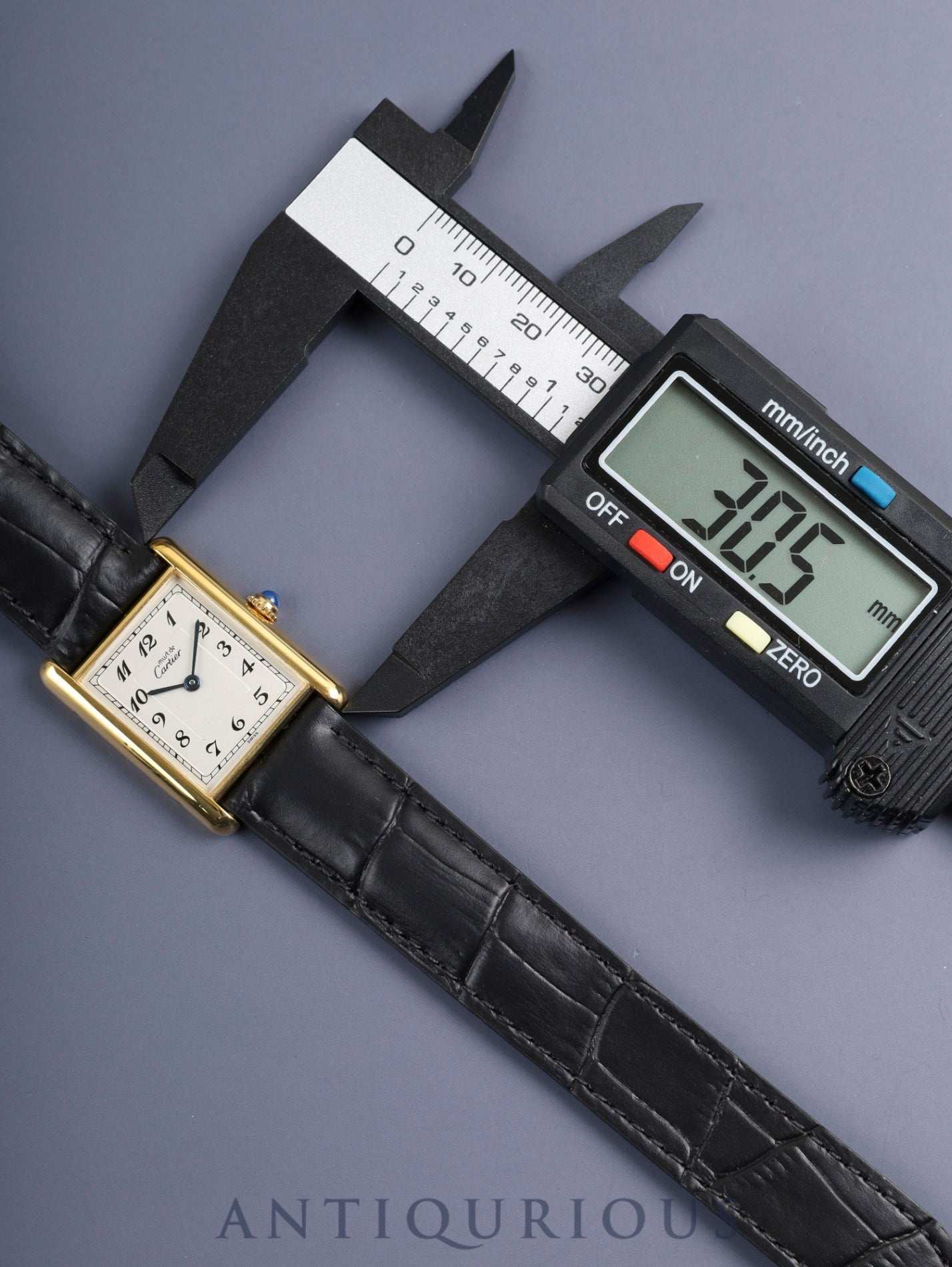 カルティエ マストタンク LM 590005 クォーツ Cal.90 SV925 革 純正Dバックル（GP）アラビア文字盤（SWISS表記）オーバーホール済み 新品仕上げ済み