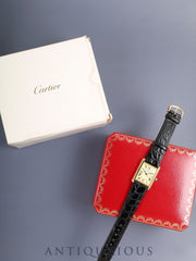 カルティエ マストタンク GM（XL） W1017454 / 2413 クォーツ Cal.687 SV925 革 純正ピンバックル（GP）アイボリーローマン文字盤 （SWISS MADE表記）箱 オーバーホール済み