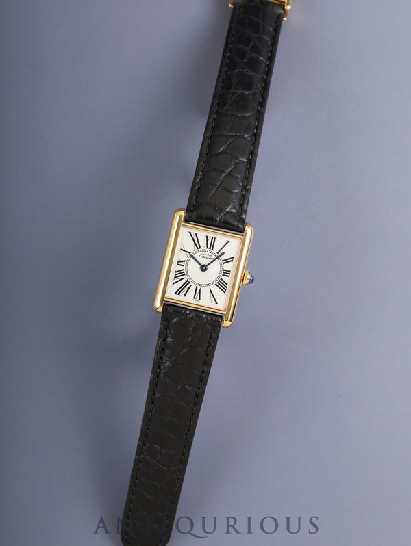 カルティエ マストタンク LM W1005654 / 590005 クォーツ Cal.690 SV925 革 純正Dバックル（GP）オパラン文字盤（SWISS表記）箱 冊子 保証書（1994年）オーバーホール済み