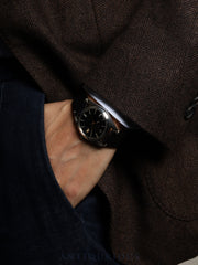 Rolex Oysterdate Precision 6694 Manual Winding Caliber 1225 Stainless Steel Leather Strap with Aftermarket Buckle (Stainless Steel) Black Dial No. 51 (1977) Overhauled