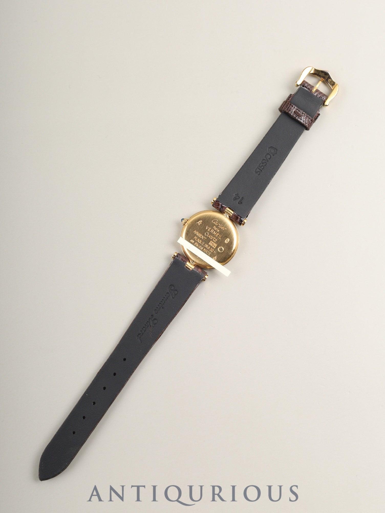 カルティエ マスト ヴァンドーム VLC SM 18 クォーツ Cal.81 SV925 革 純正ピンバックル（GP） アイボリー4点ローマン文字盤 箱 オーバーホール済み