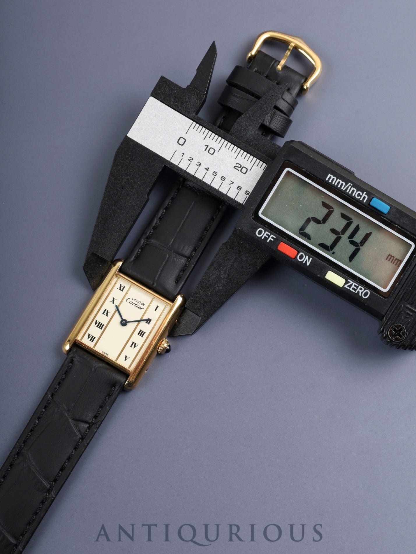 カルティエ マストタンク LM W1002653 / 590005 クォーツ Cal.90 SV925 革 純正尾錠（GP）ストレートローマン文字盤（SWISS表記）オーバーホール済み