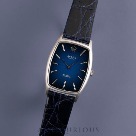 Rolex Cellini 3807 Manual winding Cal.1601 750 Leather Genuine buckle (SS) Blue gradient dial No. 69 (1980) Overhauled