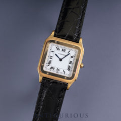 Cartier Santos-Dumont LM 9606 Manual winding Cal.21 750 Leather Genuine buckle (GP) White Roman dial Overhauled