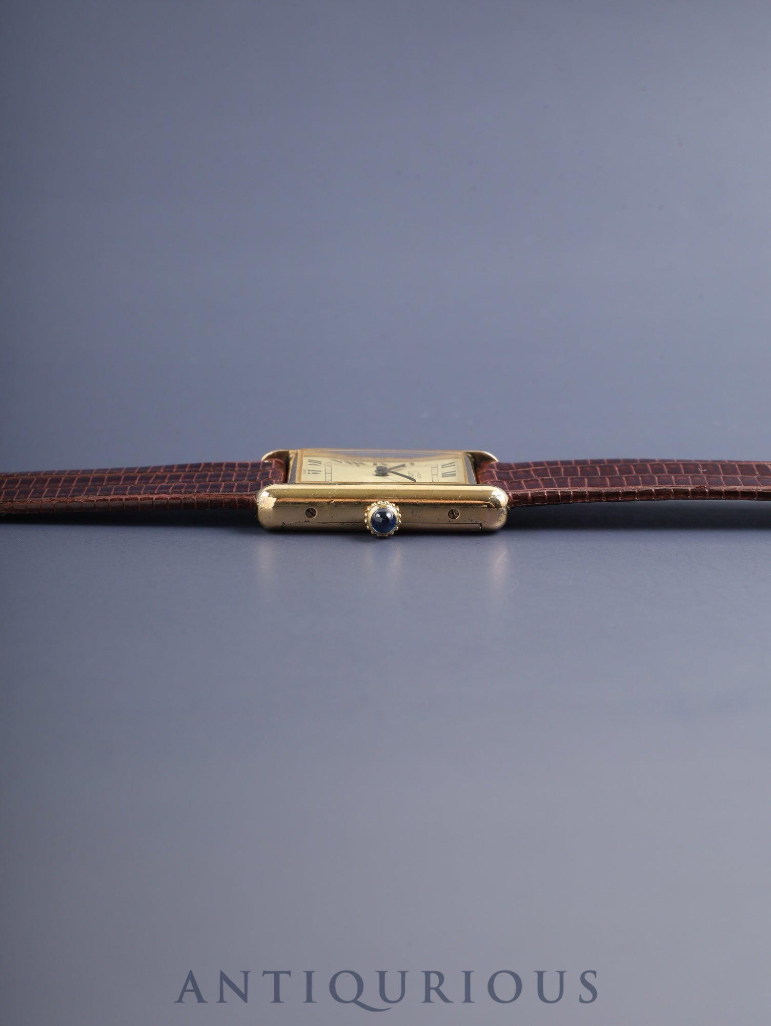 Cartier Must Tank LM, manual winding, Caliber ETA2512-1, SV925, leather, genuine buckle (GP), ivory Roman dial (SWISS markings), circa 1976-early 1980s, overhauled.