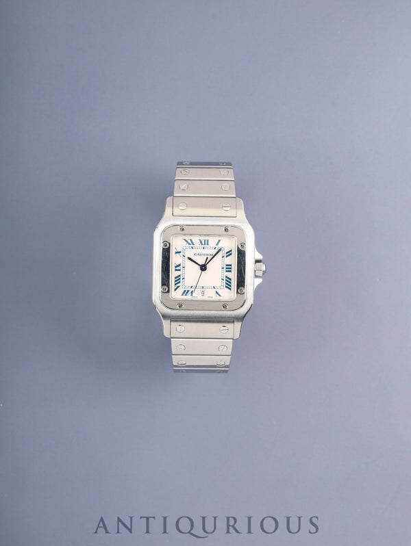 カルティエ サントス ガルベ LM W20018D6 / 1564  クォーツ Cal.687 SS SS ホワイトブルーローマン文字盤（SWISS MADE表記） オーバーホール済み