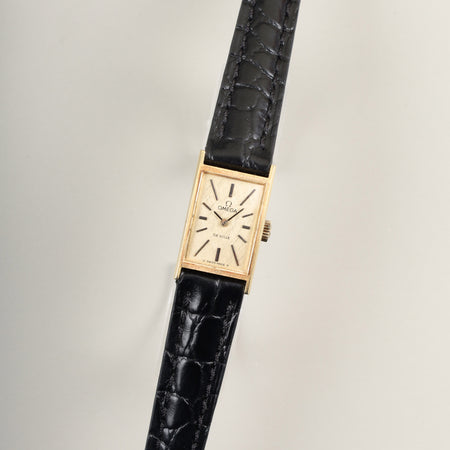 オメガ デ・ヴィル 5110212 手巻き Cal.485 750YG 革 純正尾錠（GP） シャンパン文字盤 オーバーホール済み