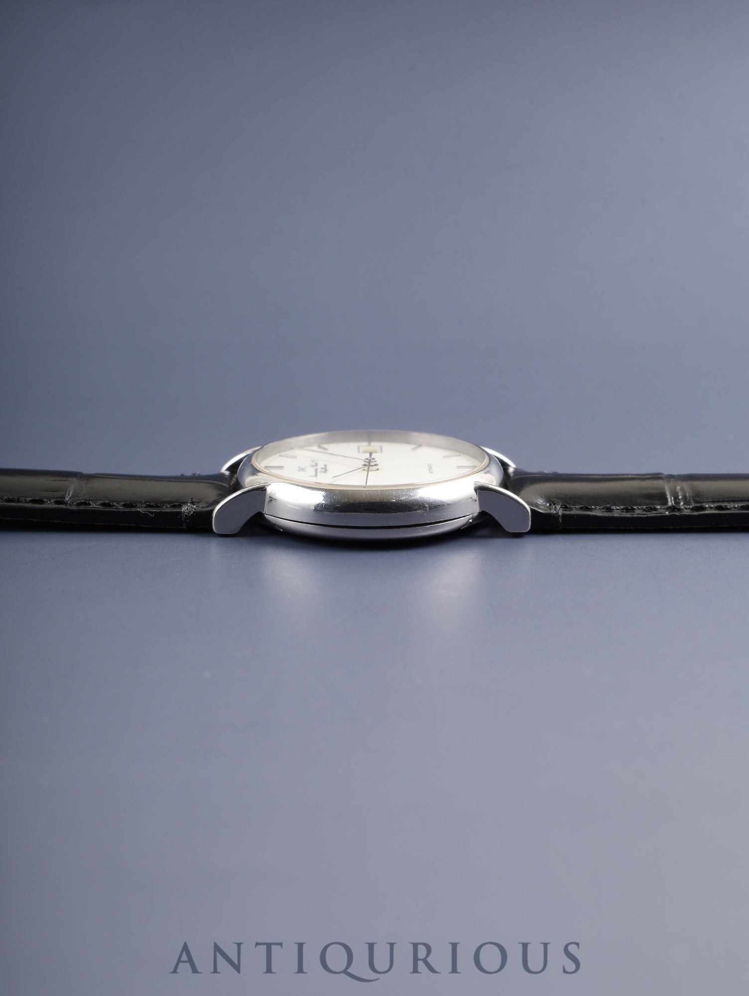 IWC Portofino IWC 3513 Automatic Caliber C37521 Stainless Steel Leather Strap with Genuine Stainless Steel Buckle, Silver Dial, Overhauled