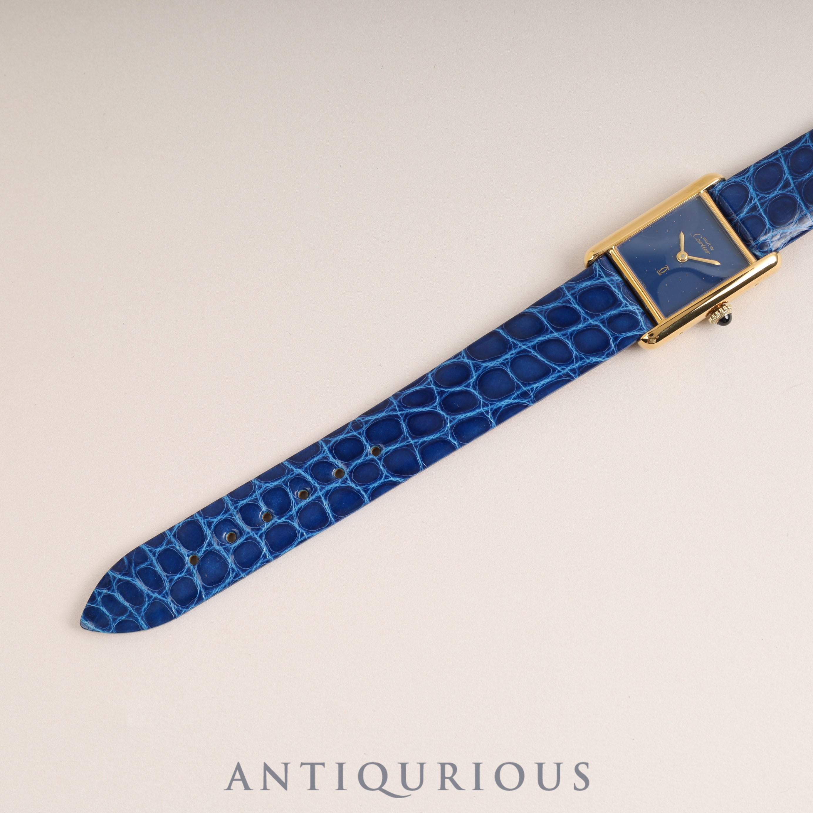 Cartier Must Tank SM Manual Winding Lapis Lazuli Dial